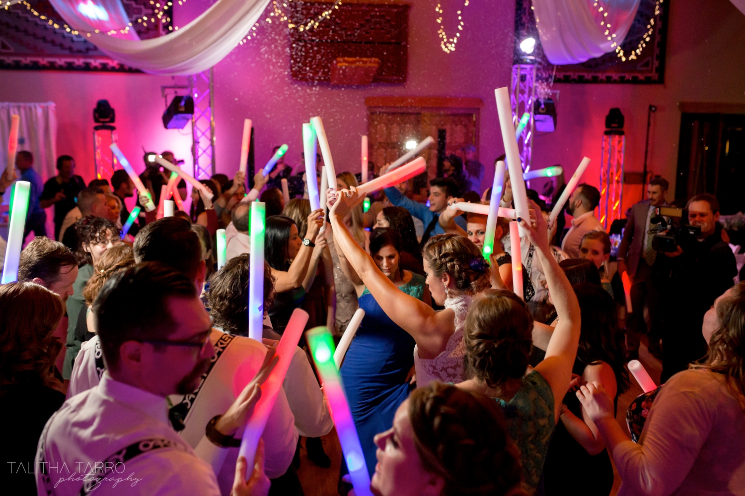 Glow Sticks at Wedding Reception